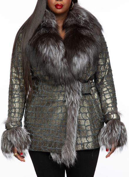 Buy Jacqueline Silver Borg Teddy Coat | SilkFred US