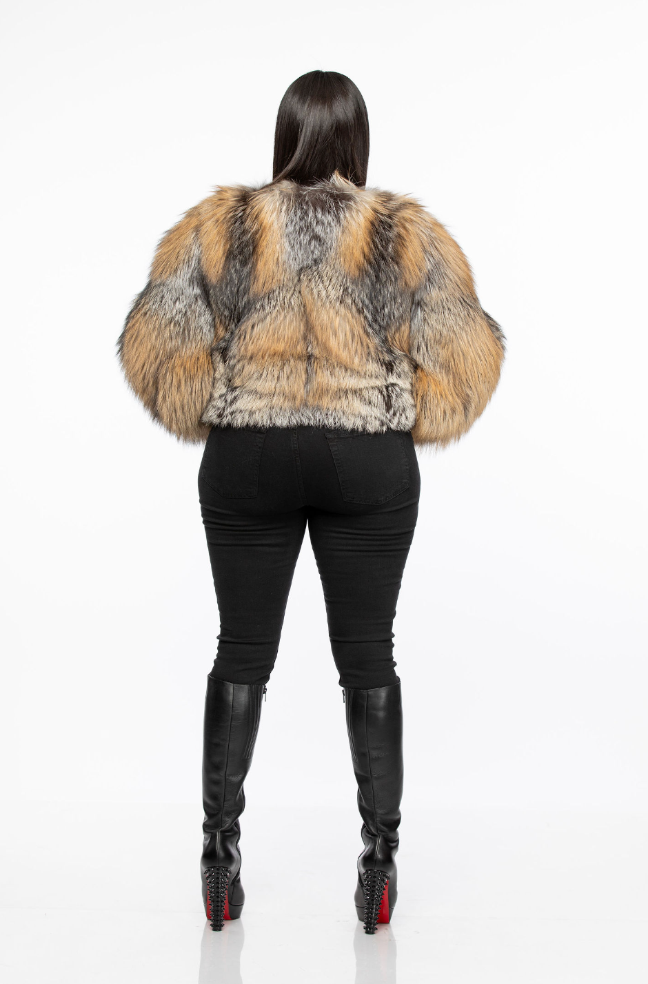 Cardina Cross Fox Fur Cropped