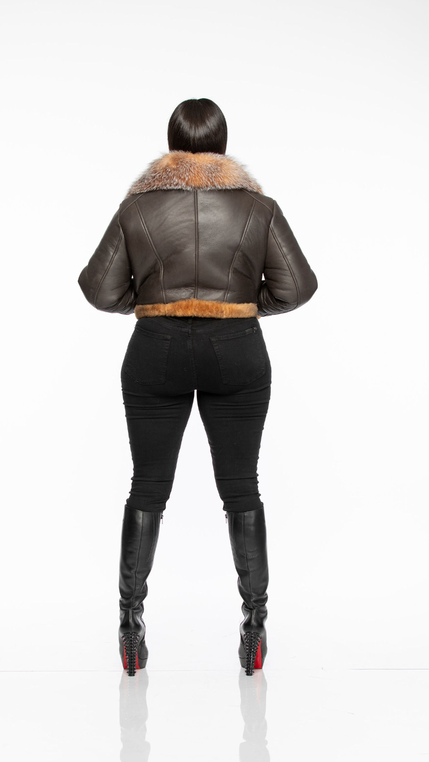 Queen II Cropped Shearling w/ Crystal Fox Fur