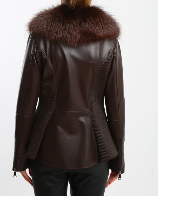 Sizes M, L, and XL Chocolate Brown Leather with Brown Fox Fur