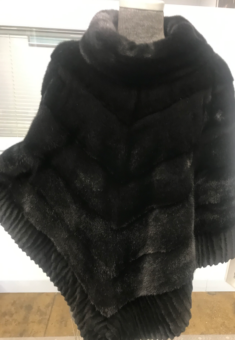 Black: One size fits most Mink poncho