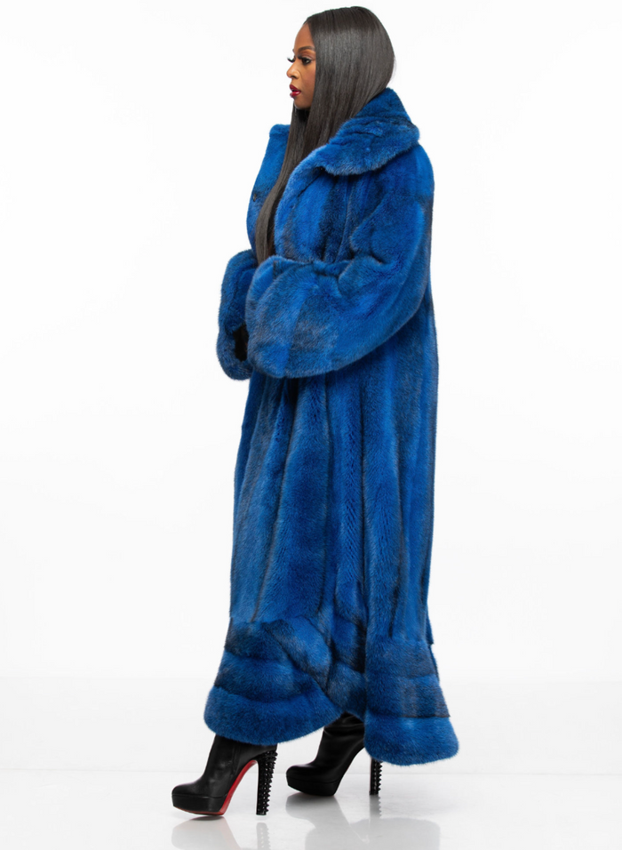 Drea Full Length Swing Mink: Electric Blue