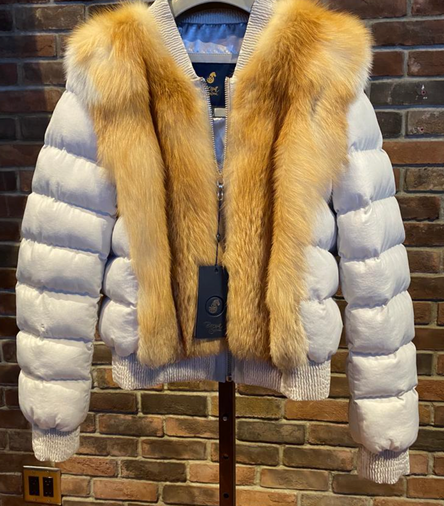 Puffer coat with on sale fox fur hood